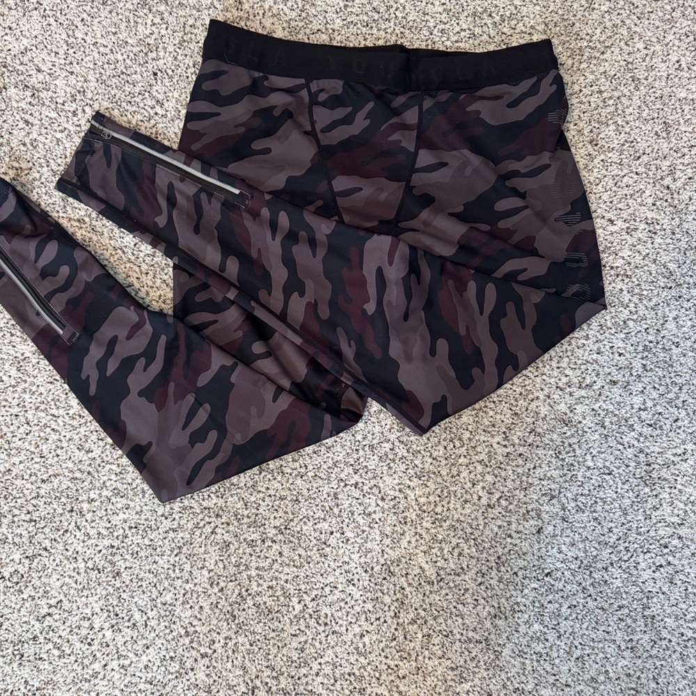 YoungLA Camo Compression Leggings - Black and Brown